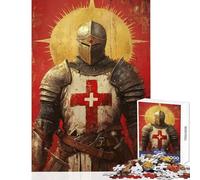 Medieval Knight Artwork Jigsaw Puzzles 1000 Piece for Adults Great Gifts for Games Birthday Present Toy Wall Decor Suitable for People Aged 14 And Above size 38x26cm