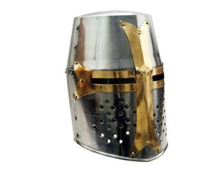 Medieval Knight Brass Crusader Helmet