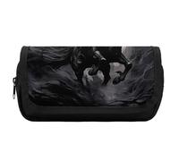 Medieval Knight Crusader Riding Horse Pencil Case Large Pencil Pouch Organizer Double Zip Pen Bag Pencil Bag for Office Supplies