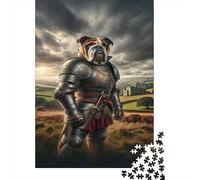 Medieval Knight Dog Armor 1000 Piece Jigsaw Puzzle, 38x26cm/1000pcs, for Adults, Quiet Home Activity, Family Time And Year-Round Leisure