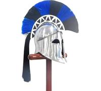 Medieval Knight Helmet - Greek Corinthian Armor with Plume for Costume & Display.