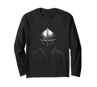 Medieval Knight Helmet Head Art Long Sleeve T-Shirt