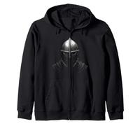 Medieval Knight Helmet Head Art Zip Hoodie
