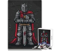 Medieval Knight Illustration 1000 Piece Jigsaw Puzzles for Adults Creative Problem Solving Game Heartfelt Memorable Gift Idea Size 50x75cm