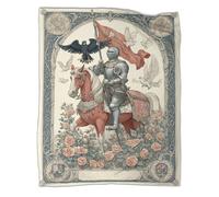 Medieval Knight in Armor Riding A Horse Blanket, Perfect Sofa Bed Cover 50x60inch(127x152cm),soft And Comfortable to The Touch,suitable for Keeping The Whole Family Warm