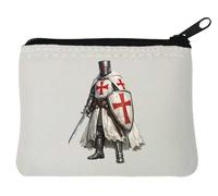 Medieval Knight in Crusader Armor Neoprene Coin Purse Pouch 10x11cm White