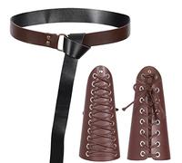 Medieval Knight Leather Belt Shawl Men Renaissance Half Shoulder Cape Scarf Buckle Bracers Retro Accessories(Type10)