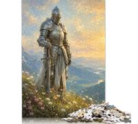 Medieval Knight Mountain Wooden Jigsaw Puzzle 300 Pieces, Family Game