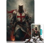 Medieval Knight Paintings 1000 Piece Jigsaw Puzzles for Adults & Teens,Help The Brain Exercise Addictive Toys to Cultivate Patience A Work of Art (38x26cm)