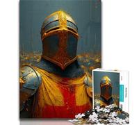 Medieval Knight Paintings 1000 Pieces Jigsaw Puzzle for Adults& Teens,Challenging Family Activity Games DIY Toy for Home Wall Decor Gifts (38x26cm)