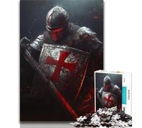 Medieval Knight Paintings Jigsaw Puzzles for Adults 1000,Staycation Kill Time Every Piece Is Unique - Challenging Family Fun Game (75x50cm)