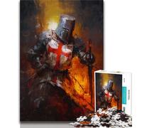 Medieval Knight Paintings Jigsaw Puzzles for Teenagers 1000 Jigsaws,for Educational Game Challenge Toy Unique Home Decor And Gifts (75x50cm)