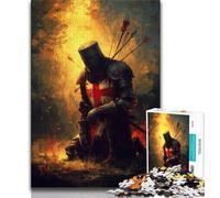 Medieval Knight Paintings Jigsaw Puzzles for Teenagers 1000 Jigsaws,Toys Educational Games Stress Relieving Wishlist with Santa Claus 50x75cm