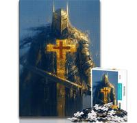 Medieval Knight Paintings Puzzles 1000 Pieces for Adults,Challenging To Complete But Fun And Humorous Educational Game for Birthday (38x26cm)