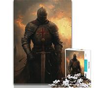 Medieval Knight Paintings Puzzles for Adults Teens 1000pc Puzzle,Challenging Game And Family Play with Fully Interlocking Randomly Shaped Pieces (75x50cm)