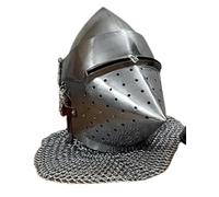 Medieval Knight Pig Face Helmet Steel Hounskull Bascinet Helmet LARP Armor cosplay warrior chainmail Helmet costume Halloween