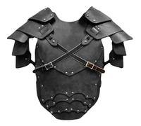 Medieval Knight PU Leather Chest Armor for Men, Adjustable Viking Breastplate Costume for Halloween Cosplay Party