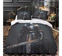 Medieval Knight Quilt Cover 3D Design Printed Hotel Quality 3-Piece Bedding Set Zipper fantasy Comforter Cover Premium Breathable for Teens Adults Kids Women Girls Boys Youth Super king（260x220cm）