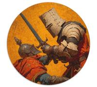 Medieval Knight Raising His Spear Puzzle 1000pcs (67.5x67.5cm) Erwachsene Oil Painting Style Puzzle,Home Decor