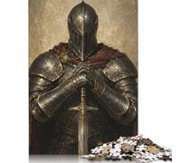Medieval Knight Red Cape Jigsaw Puzzle 1000 Pieces, Family Game
