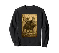 Medieval Knight Riding a Boar Fantasy Surreal Wild Pig Rider Sweatshirt