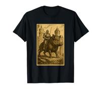 Medieval Knight Riding a Boar Fantasy Surreal Wild Pig Rider T-Shirt