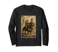 Medieval Knight Riding a Dachshund Fantasy Art Surreal Rider Long Sleeve T-Shirt