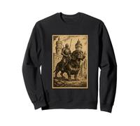 Medieval Knight Riding a Dachshund Fantasy Art Surreal Rider Sweatshirt