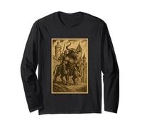Medieval Knight Riding a Minotaur Fantasy Art Surreal Rider Long Sleeve T-Shirt