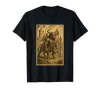 Medieval Knight Riding a Minotaur Fantasy Art Surreal Rider T-Shirt