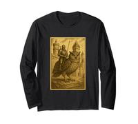 Medieval Knight Riding a Owl Fantasy Art Surreal Bird Rider Long Sleeve T-Shirt