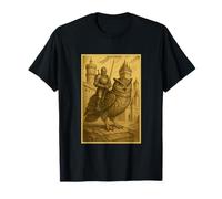 Medieval Knight Riding a Owl Fantasy Art Surreal Bird Rider T-Shirt