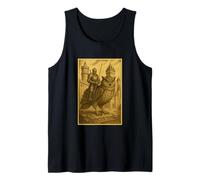 Medieval Knight Riding a Owl Fantasy Art Surreal Bird Rider Tank Top