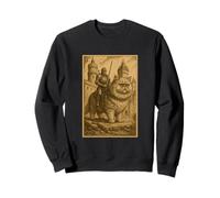 Medieval Knight Riding a Persian Cat Rider Surreal Feline Sweatshirt