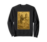 Medieval Knight Riding a Unicorn Surreal Rider Fantasy Art Sweatshirt