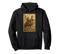 Medieval Knight Riding an Eagle Surreal Bird Rider Fantasy Pullover Hoodie