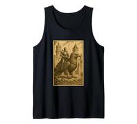 Medieval Knight Riding an Eagle Surreal Bird Rider Fantasy Tank Top