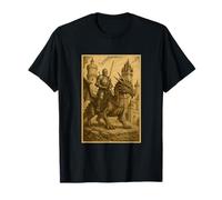 Medieval Knight Riding Dragon Fantasy Art Myth Surreal Rider T-Shirt