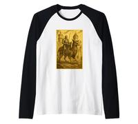 Medieval Knight Riding Griffin Castles Mythological Fantasy Raglan Baseball Tee