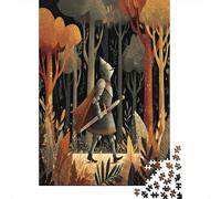 Medieval Knight Running through The Forest Jigsaw Puzzles for Adults And Kids. 1000 Pieces Whimsical Challenge Toy Educational Game Home Decor 38x26cm/1000pcs