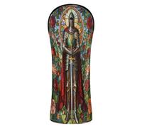 Medieval Knight Stained Glass Golf Club Cover Set Waterproof Headcover with Number Tags for Driver Fairway Wood Hybrid