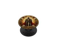 Medieval Knight Sword Fleur de Lis Lily Rose Crimson Amber PopSockets Adhesive PopGrip