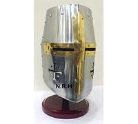 Medieval Knight Templar Crusader Armor Helmet Halloween Costume On Stand