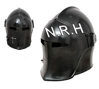 Medieval Knight Templar Crusader Barbuda Helmet Armour Spartan Halloween Costume Black Finish