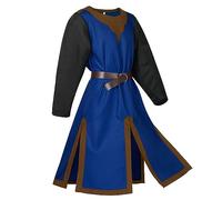 Medieval Knight Tunic Costume Crusader Templar Carnival Cosplay Mens Medieval Knight Costume Fancy Dress Outfit Fancy Dress Mens Halloween Vintage Stage Masquerade Shirts Casual