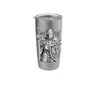 Medieval Knight Warrior Heraldic Shield Sword Art Stainless Steel Insulated Tumbler