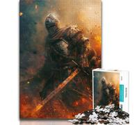 Medieval Knight Warrior Painting 1000 Pieces Jigsaw Puzzles For Teens And Adults,Educational Toys Is Ideal As A Gift for The Whole Family 38x26cm