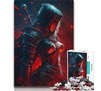 Medieval Knight Warrior Painting Jigsaw Puzzles for Adults 1000 Pieces,Challenging Game And Family Play for Is Ideal As A Gift for The Whole Family 38x26cm