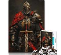 Medieval Knight Warrior Painting Jigsaw Puzzles for Teenagers 1000 Jigsaws,Staycation Kill Time Every Piece Is Unique - Challenging Family Fun Game 38x26cm