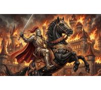Medieval Knight Wars 1000 Piece Jigsaw Puzzle,Stress Relief,Adults & Kids 14+,Home Wall Decor,Whimsical Challenge,Great Gifts,Premium Cardboard,Educational Toy 70x50cm